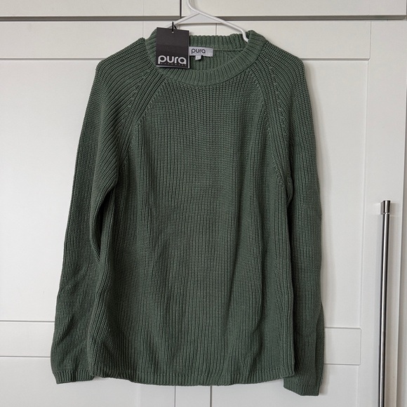 Pura Sweaters - Pura Cashmere Sage Knit Sweater